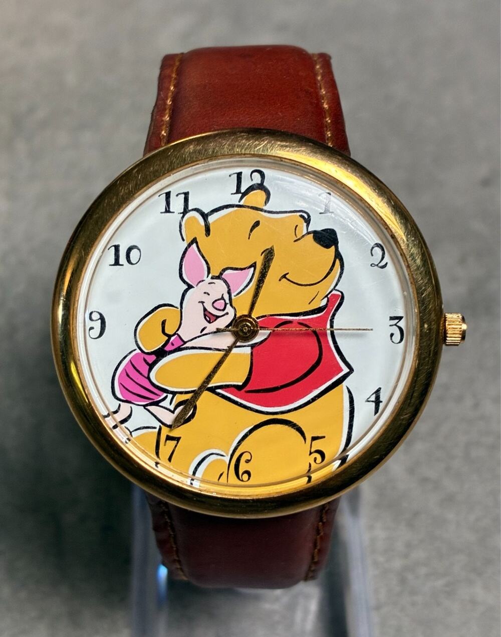 Timex Disney Winnie the Pooh Piglet Watch 1993 Quartz 41mm Leather Strap Working